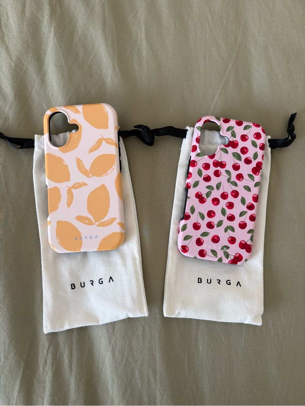 BURGA Pink Cherry & Peach Pattern Phone Case – Pink NWOT